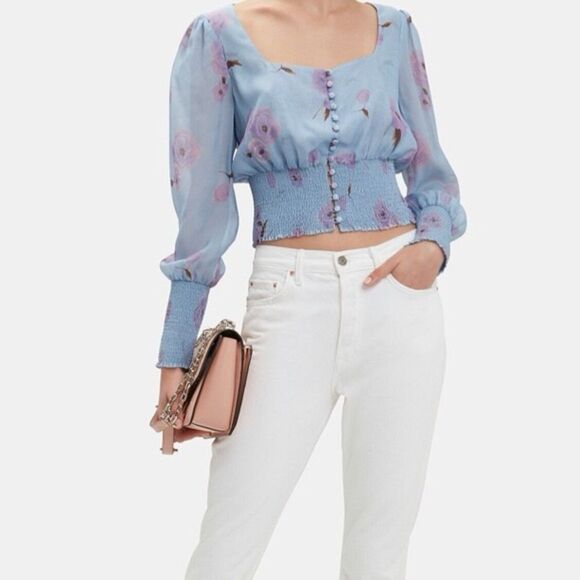 NWOT*** Intermix Adelaide Blouse Romantic Floral Size M - Picture 3 of 12